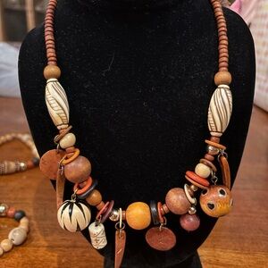 Bohemian Beaded Necklace in Earth Tones